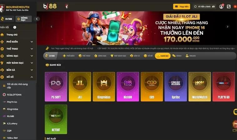 Đa dạng các thể loại game để trải nghiệm tại nhà cái BJ88